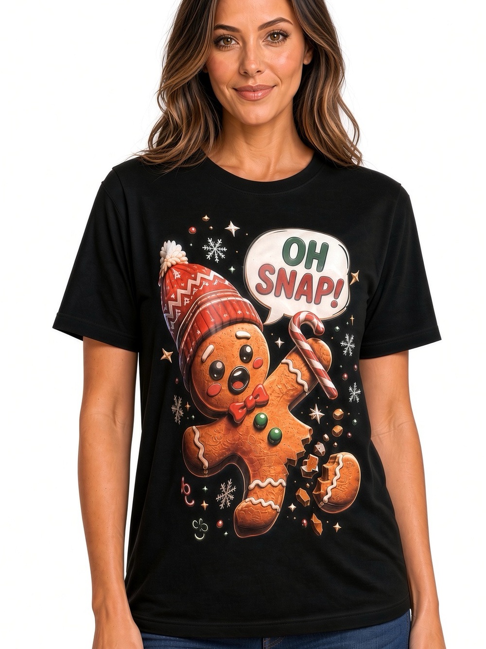 NWT OH SNAP Gingerbread Christmas Graphic Tee